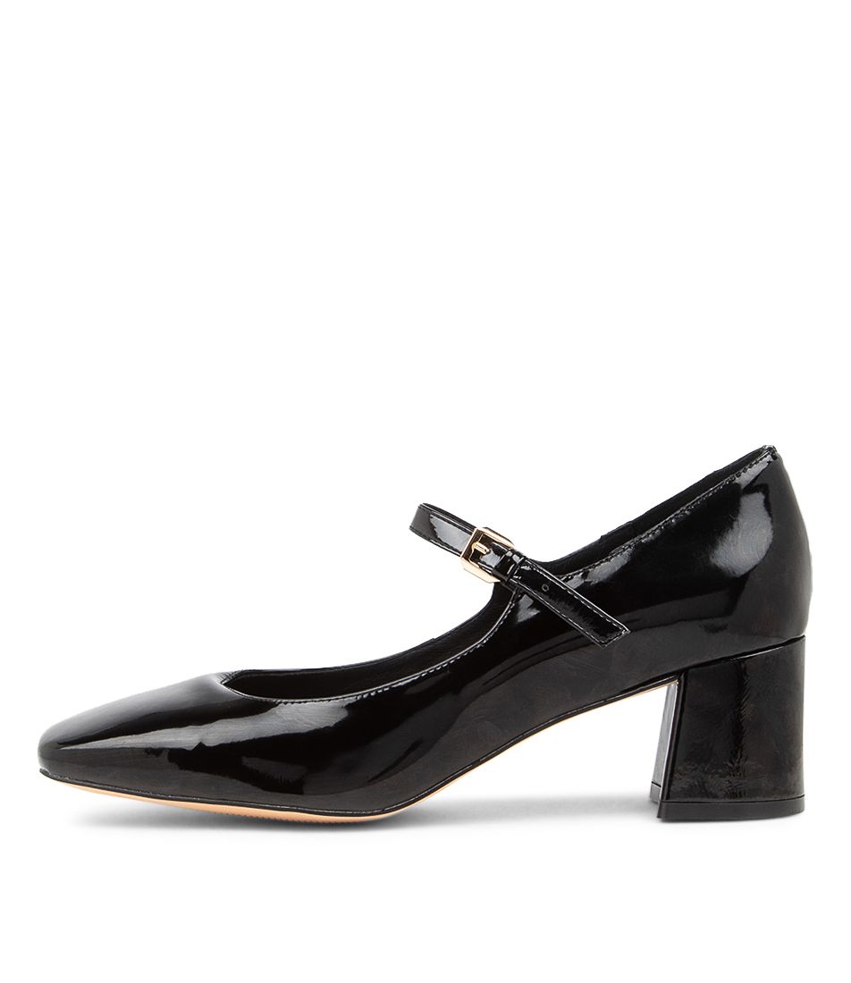 Cartia Black Patent Leather Mary Jane Heels