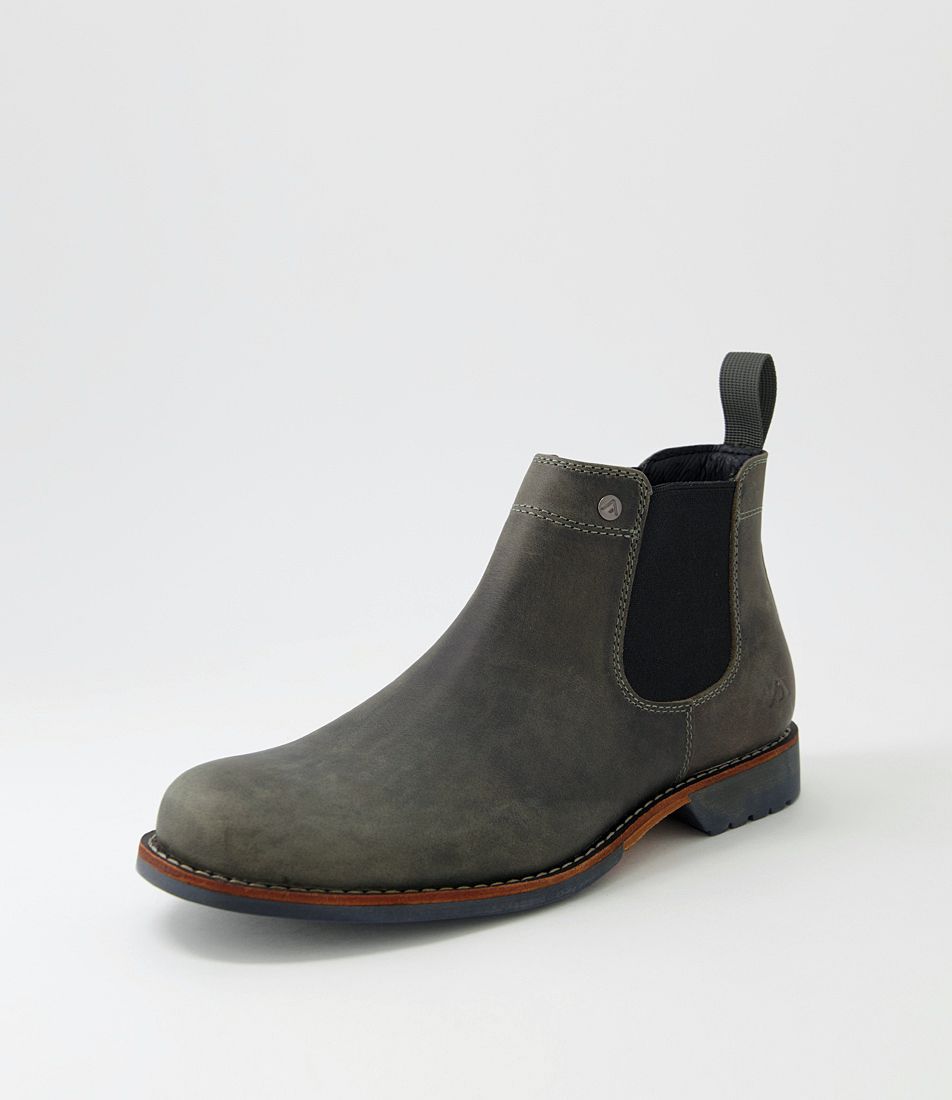 Ritter Charcoal Crazyhorse Leather Chelsea Boots