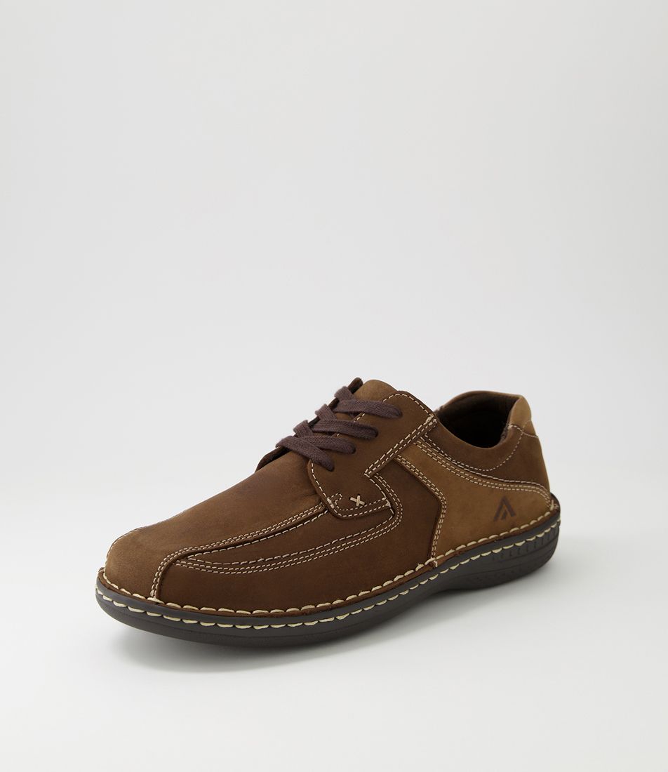 Suffolk Brown Nubuck Lace Up Flats