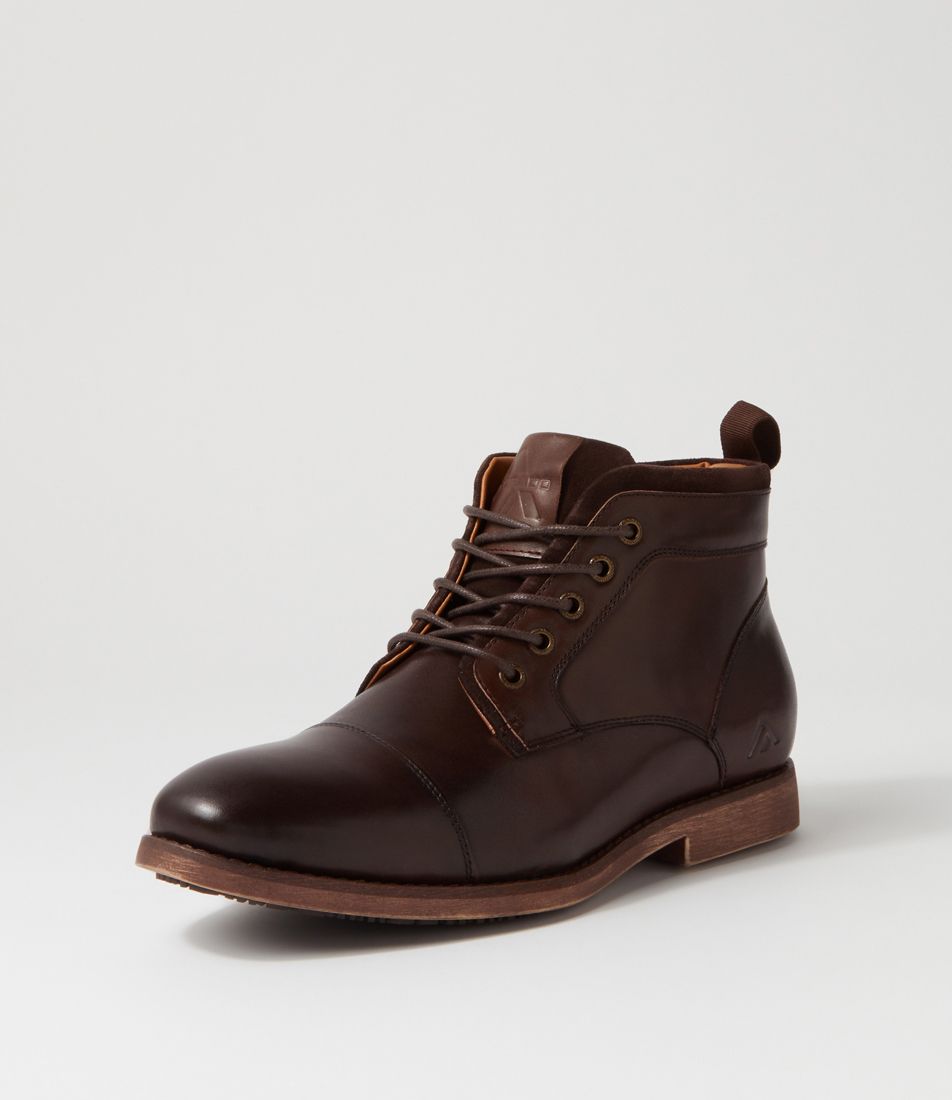 Scold Dark Brown Pull Up Leather Lace Up Boots