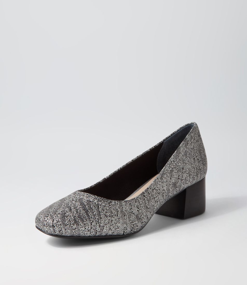 Blythe Silver Stingray Leather Heels