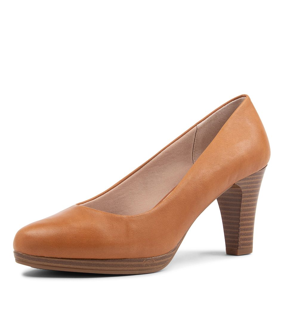 Serina Tan Leather Heels