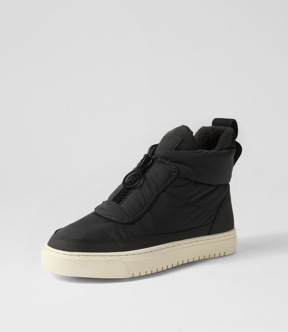 Cecena Black Fabric Ankle Boots