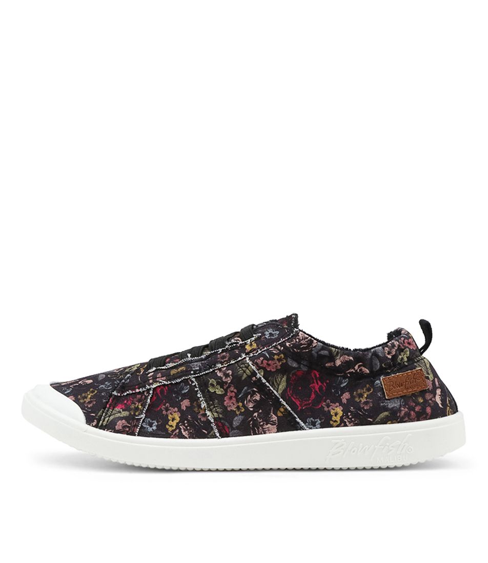 Vex Black Smashing Floral Canvas Sneakers