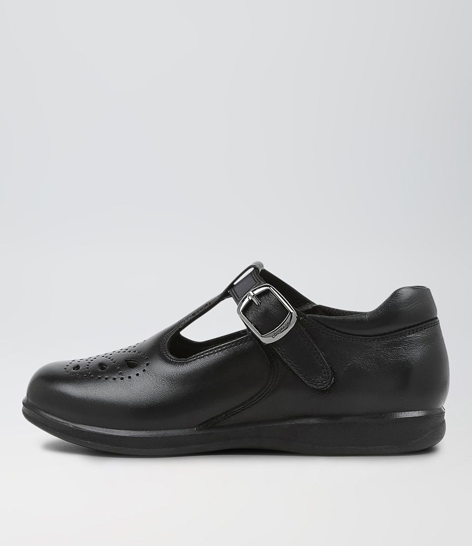 Sera Jnr E Lol Black Leather Flat Shoes