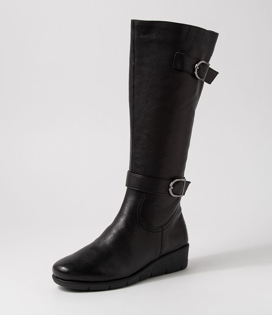 Masterio Black Leather Knee High Boots