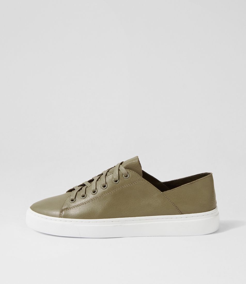 Oaks Khaki Leather Sneakers