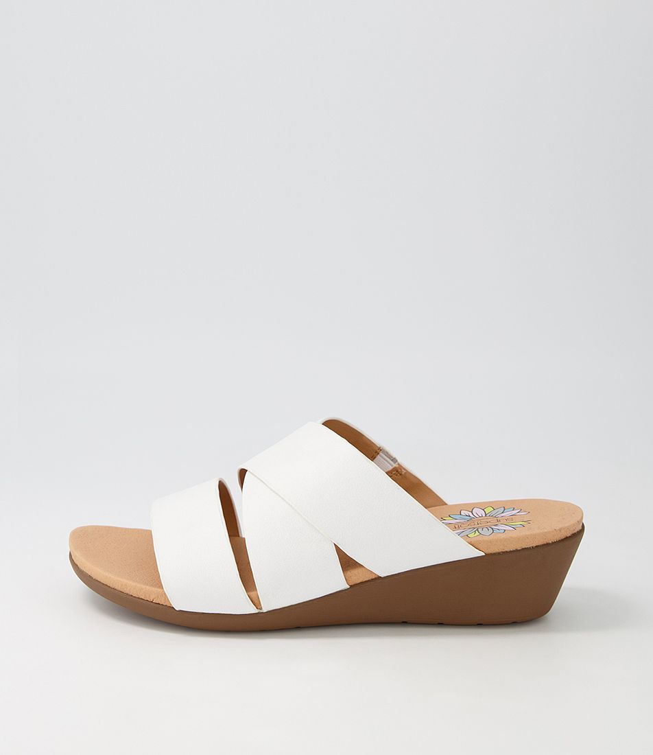 Jason White Taupe Leather Sandals
