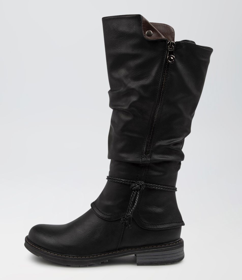 Maldivian Black Smooth Knee High Boots