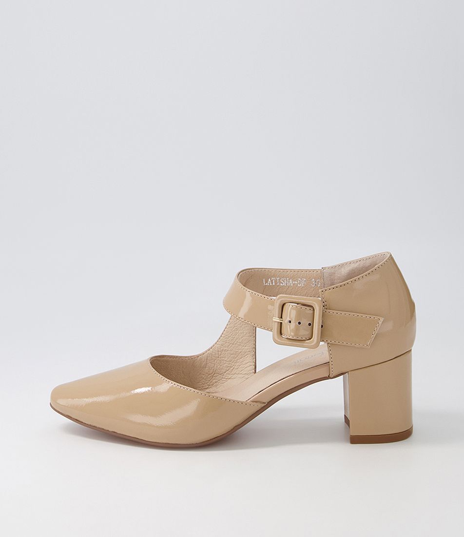 Latisha Nude Patent Leather Heels