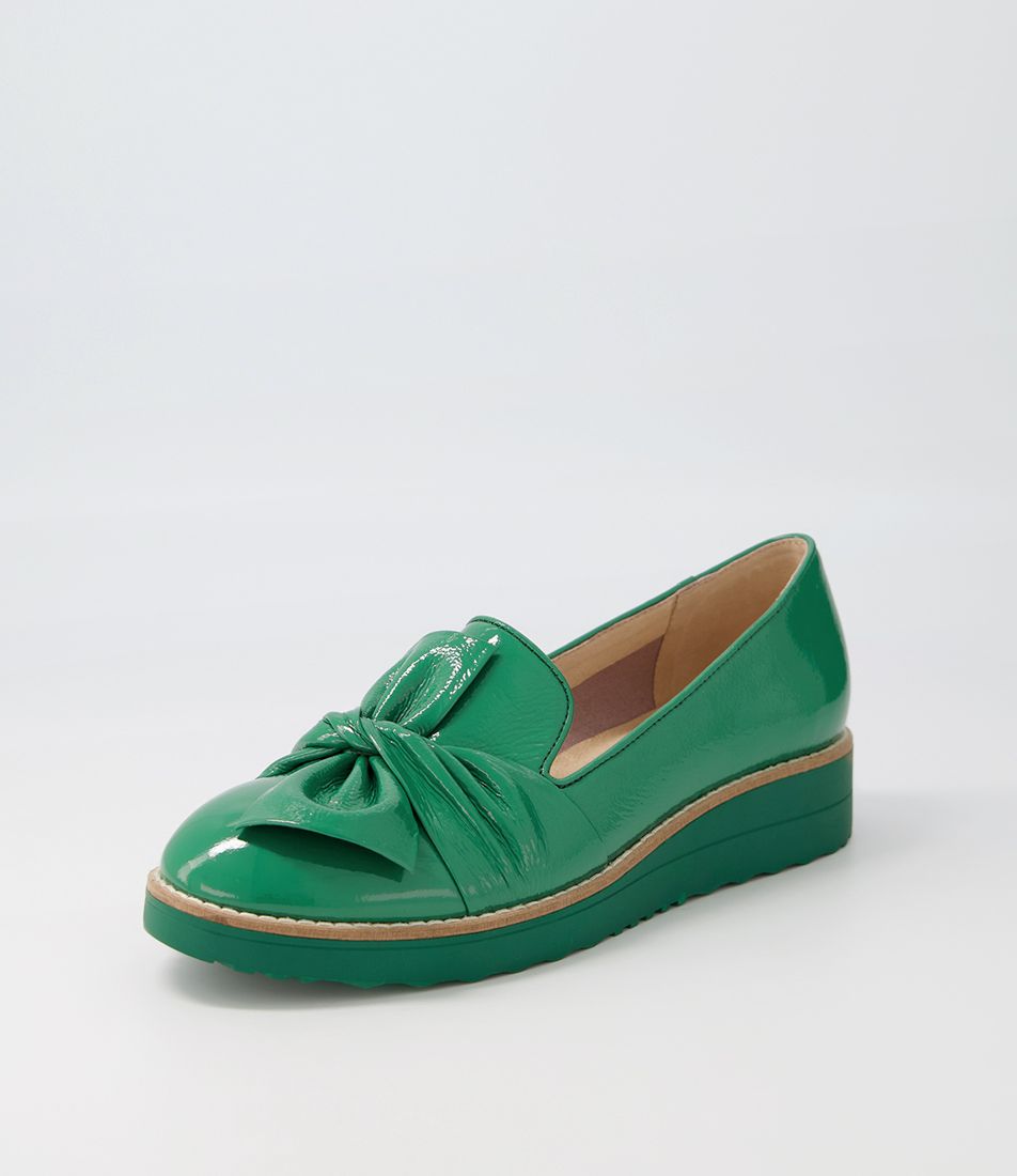 Oclem Dark Emerald Patent Leather Loafers