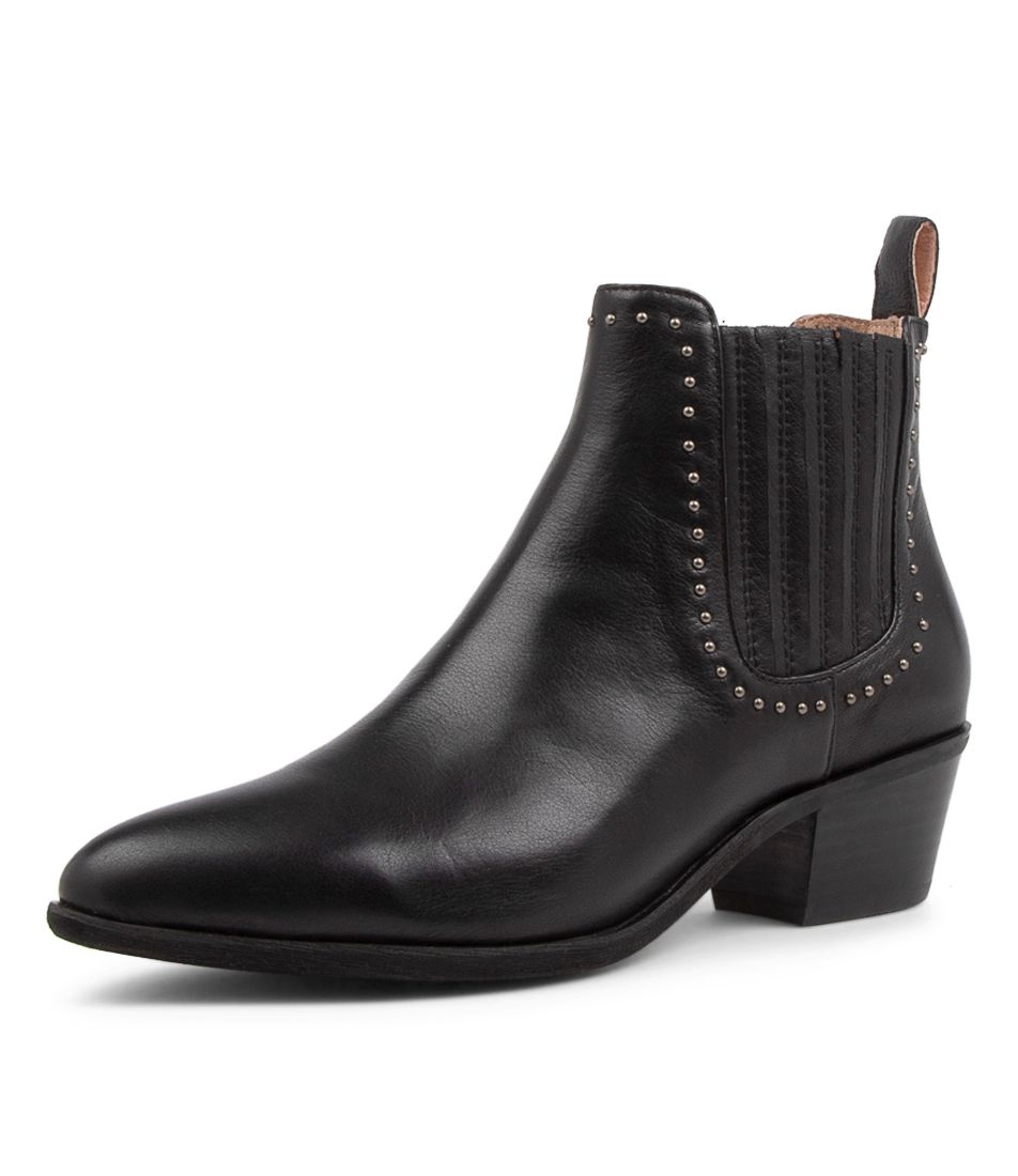 Andine Black Leather Ankle Boots BH