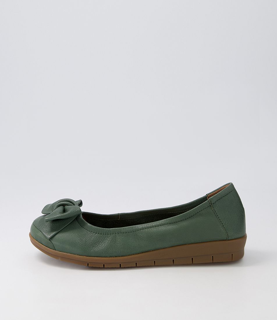 Fransisco3 Forest Gum Sole Leather Ballet Flats