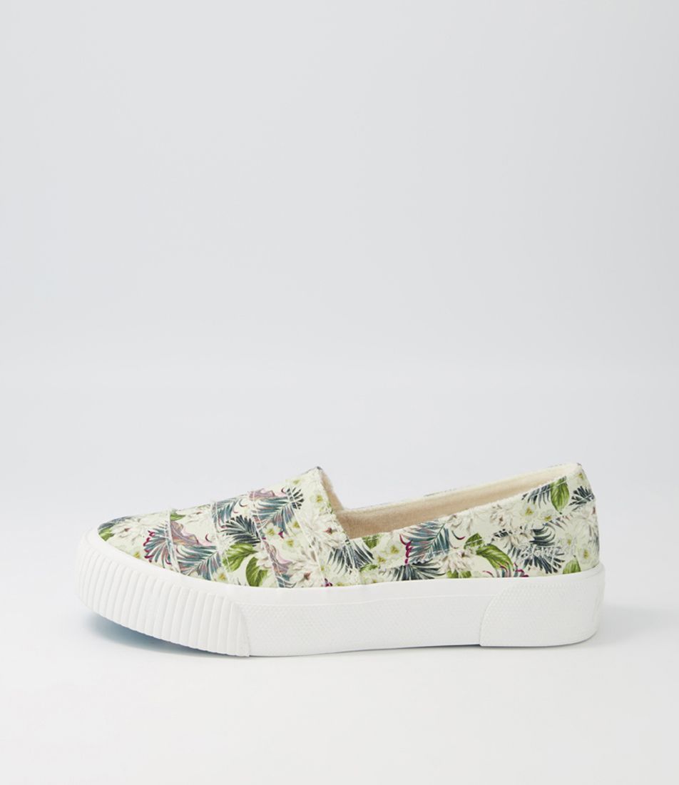 Carter Olive Oahu Floral Canvas Flat Shoes