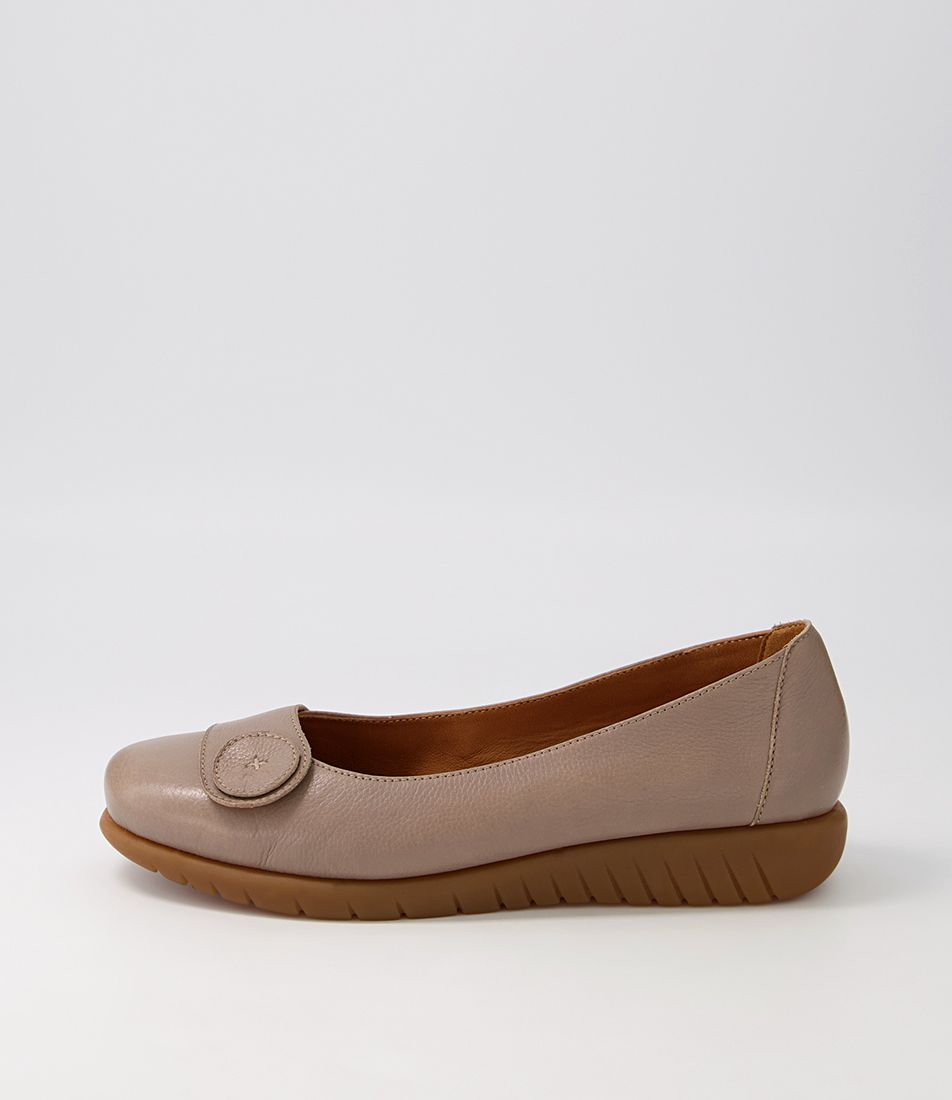 Nanien Taupe Gum Sole Leather Ballet Flats