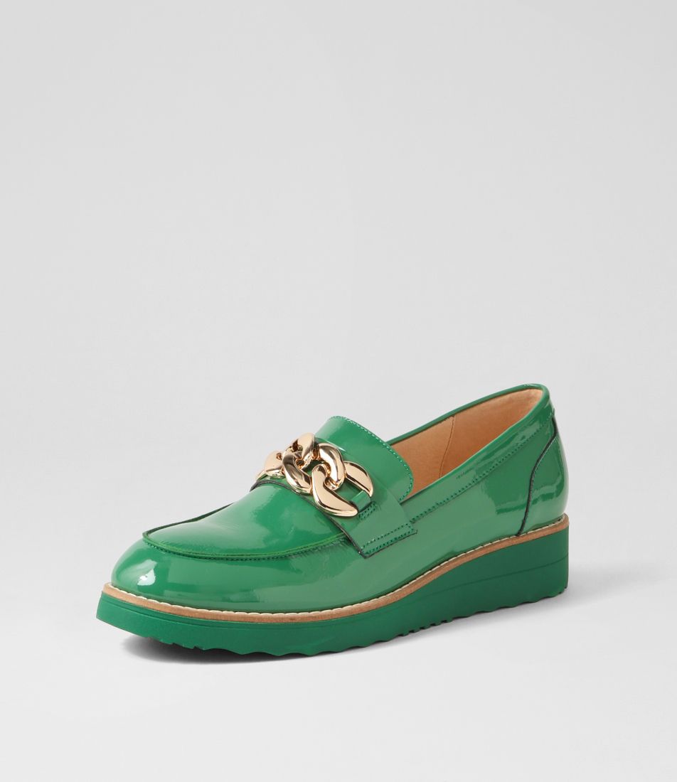 Ozama Dark Emerald Patent Leather Loafers