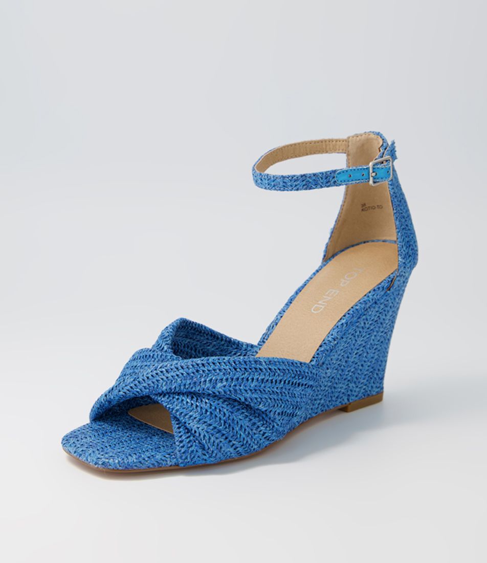 Kotio Blue Syn Raffia Espadrilles