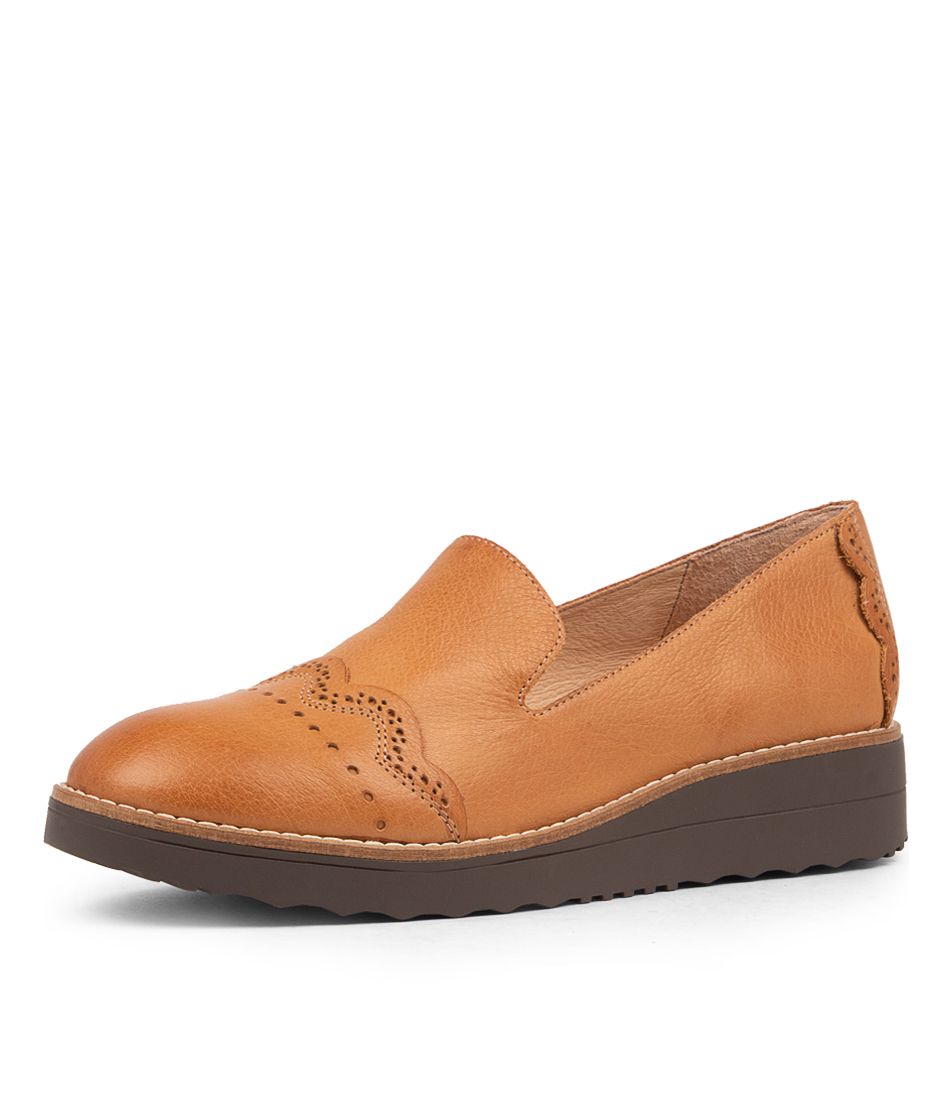 ORCHIDY Dark Tan Leather Loafers CS