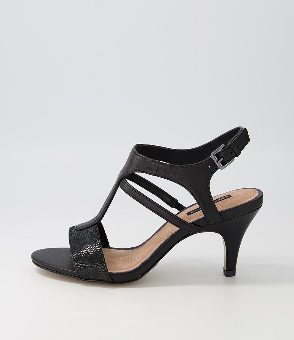 Sadie Black Leather Sandals