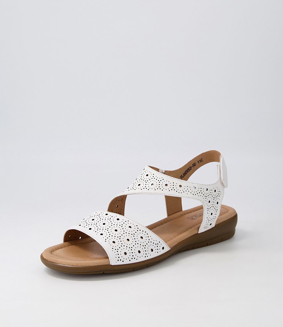 Flander2 White Leather Sandals