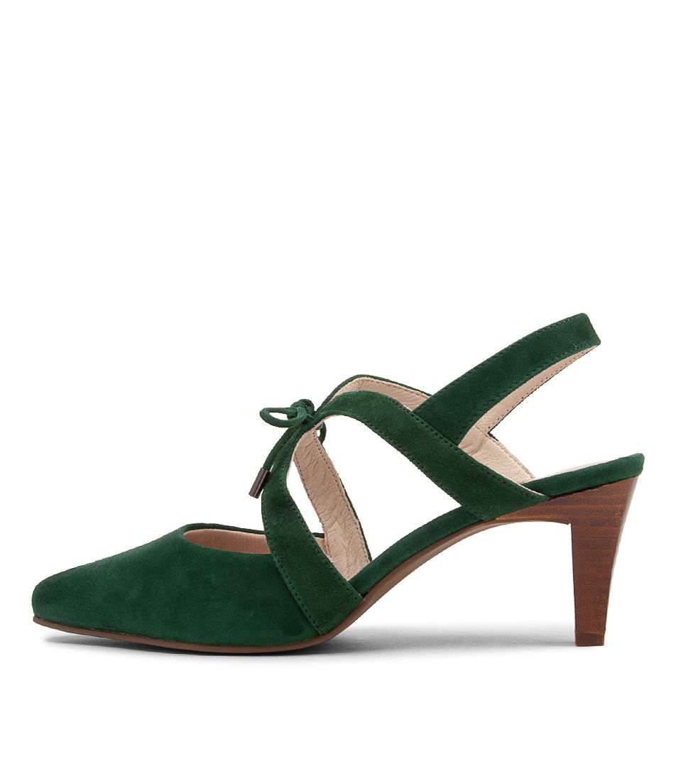 Meduza Emerald Suede Heels