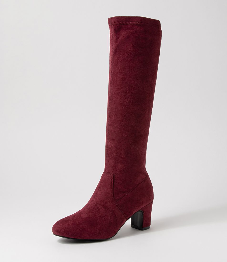 Kanter Mulberry Stretch Microsuede Knee High Boots