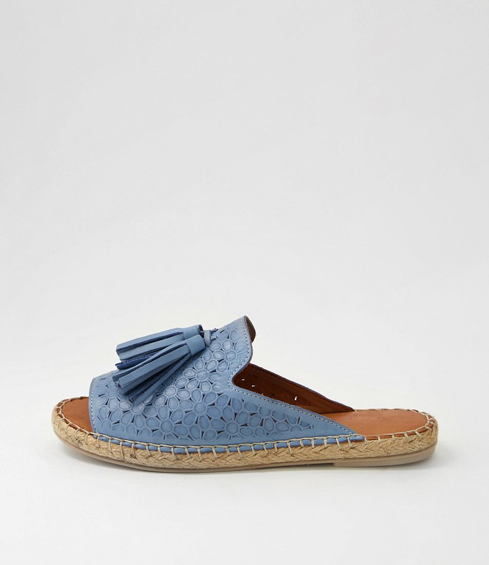 Phinza Denim Leather Sandals