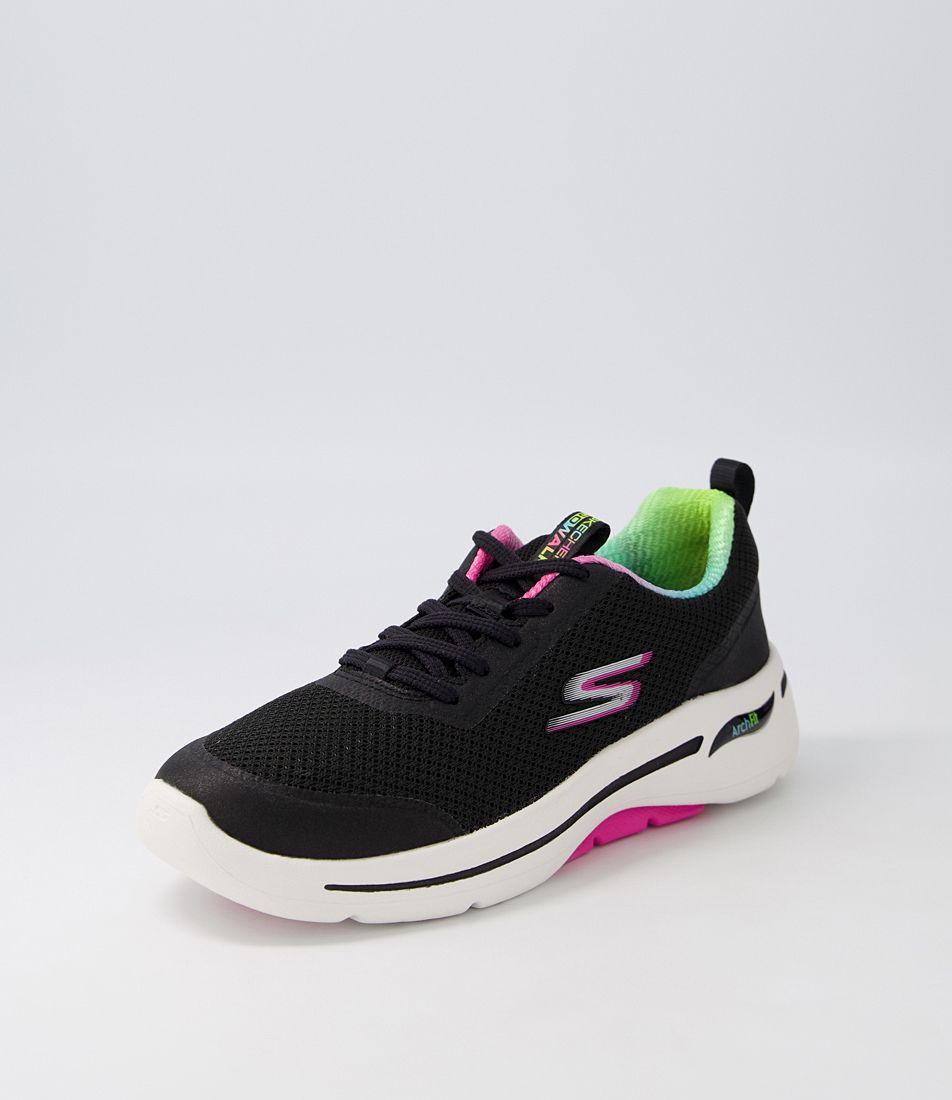 Go Walk Arch Fit Black Hot Pink Sneakers