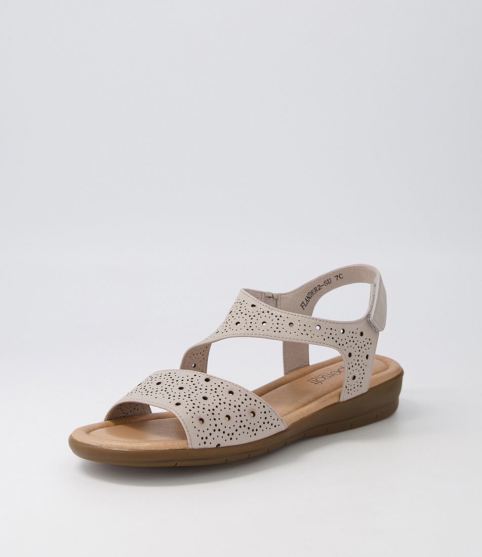 Flander2 Dark Stone Leather Sandals
