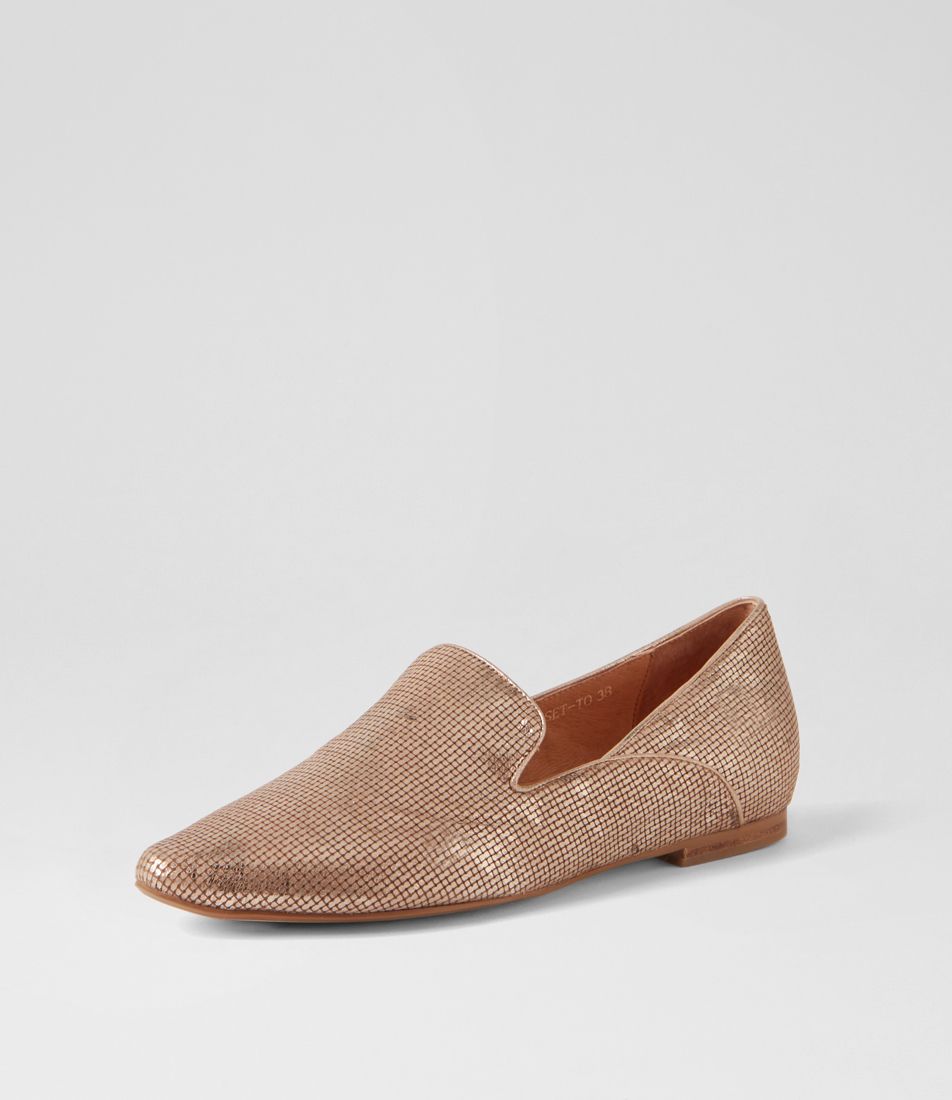 Sunset Platino Scratch Cut Leather Loafers