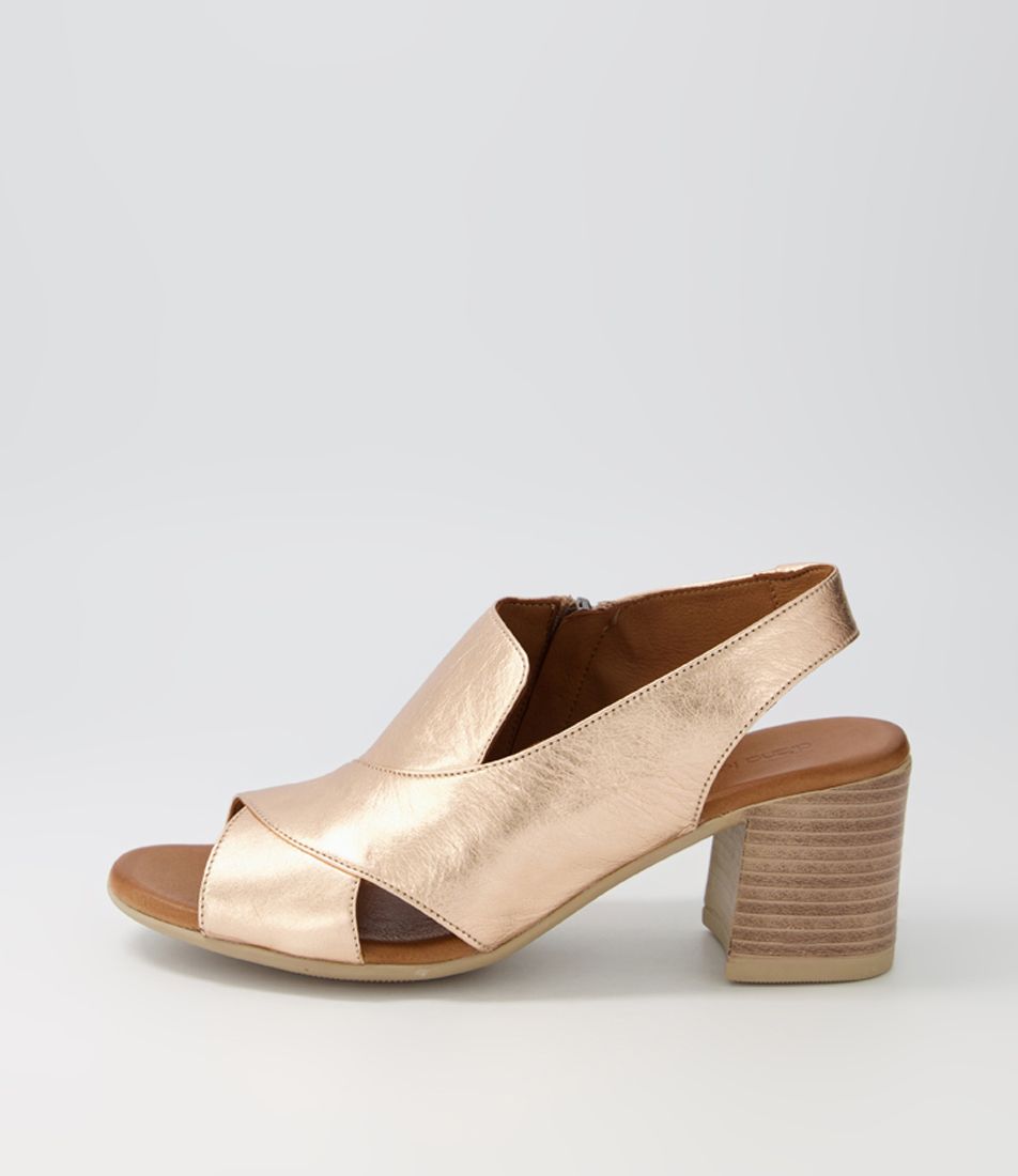 Wondir Rose Gold Leather Sandals