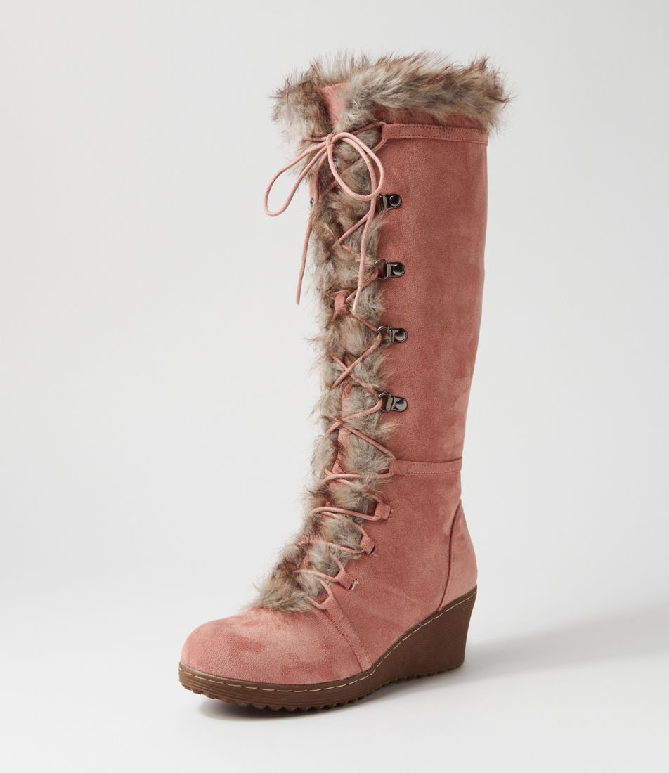 Tommilee Dusty Pink Microsuede Knee High Boots