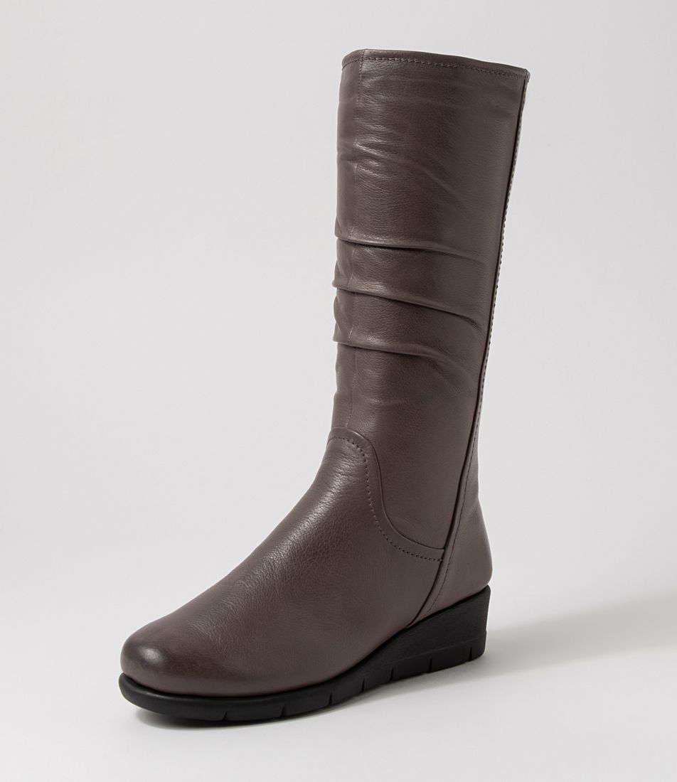 Millan Dark Grey Leather Calf Boots