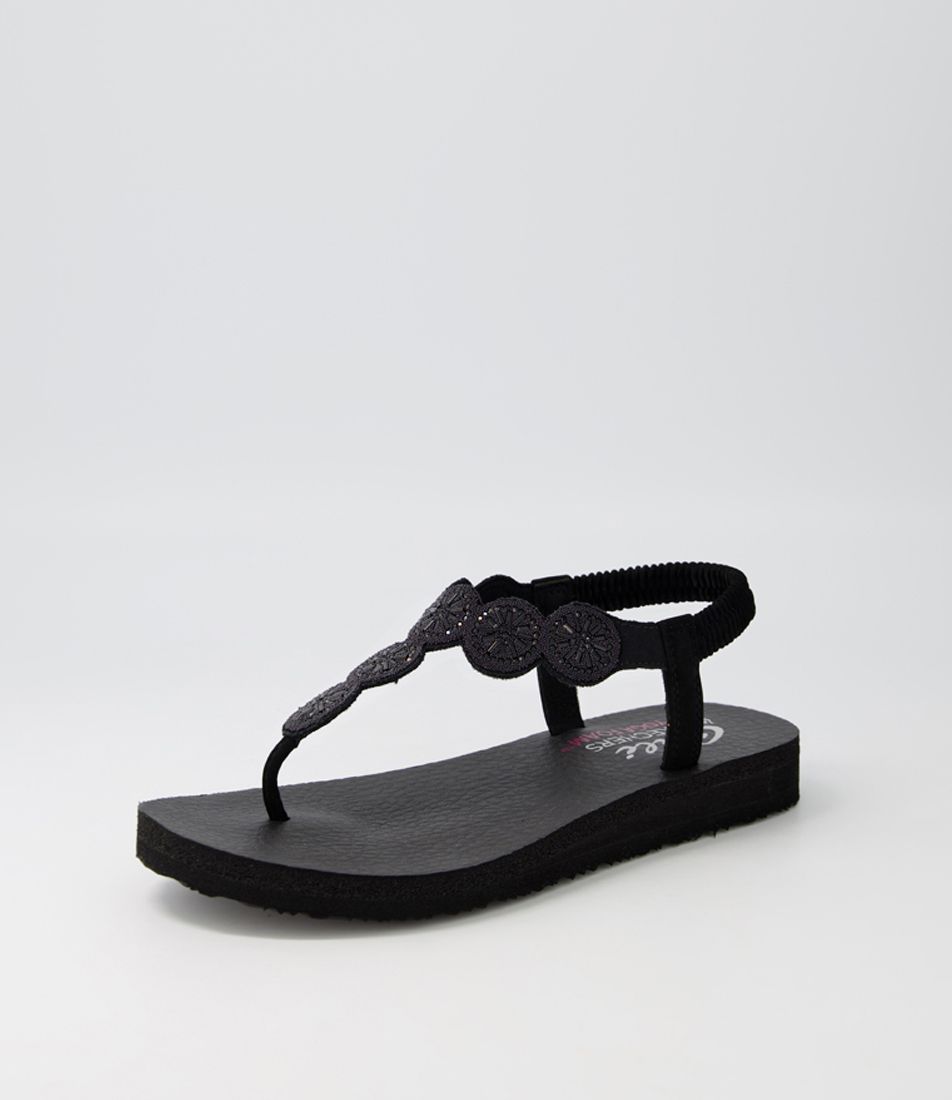 Meditation Black Fabric Sandals