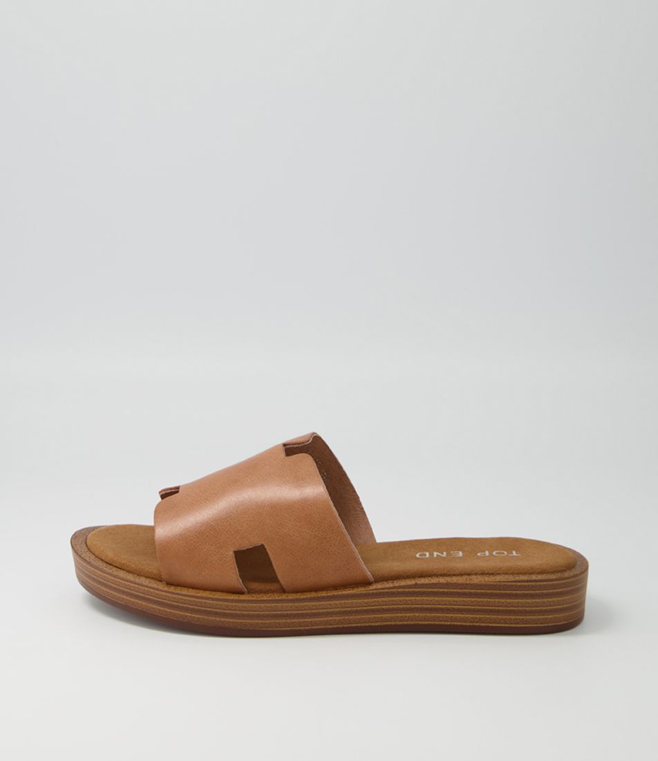 Fando Tan Leather Slides NS