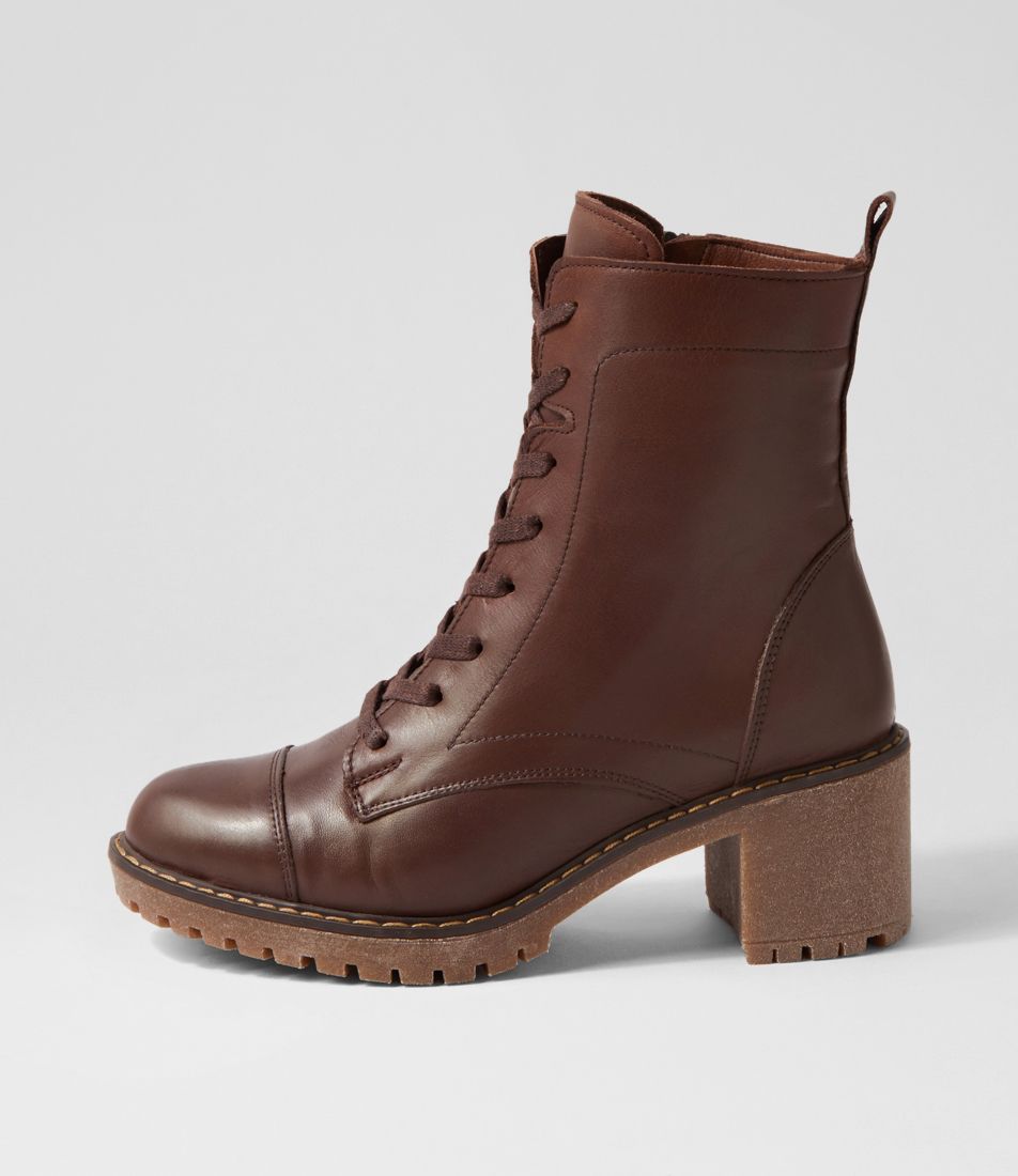 Planet Choc Leather Lace Up Boots