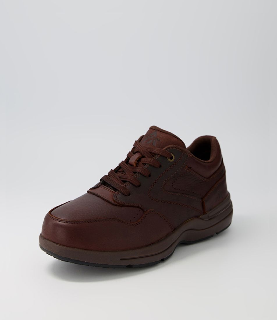 Reset Lace M Chocolate Tumble Leather Flat Shoes