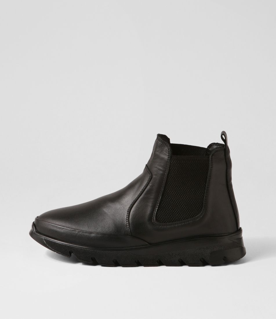 Aliza Black Leather Chelsea Boots