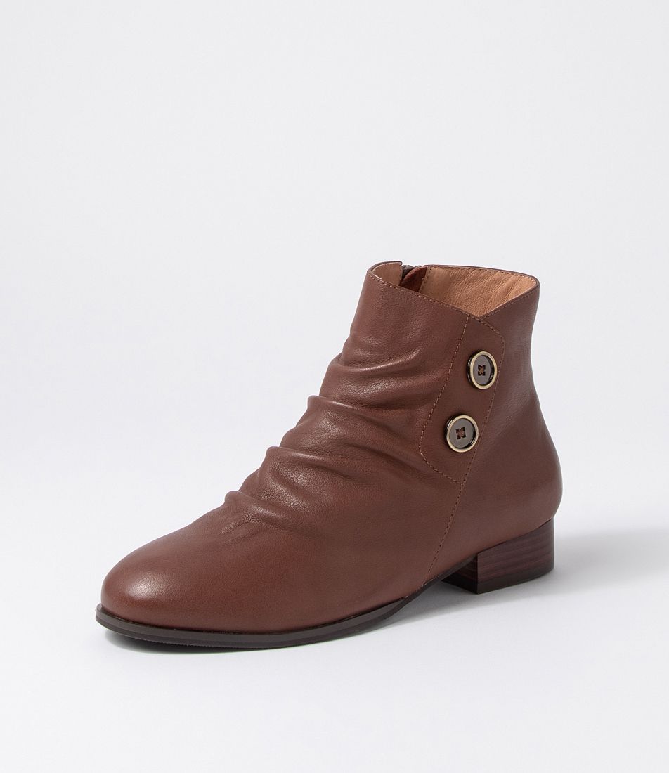 Cerinas Choc Leather Ankle Boots