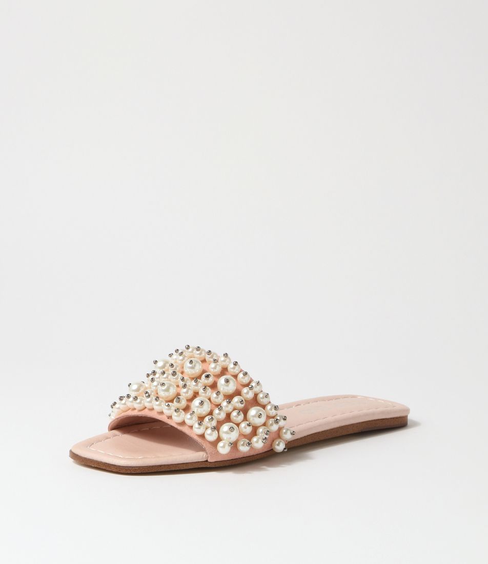 Leander Nude Suede Slides