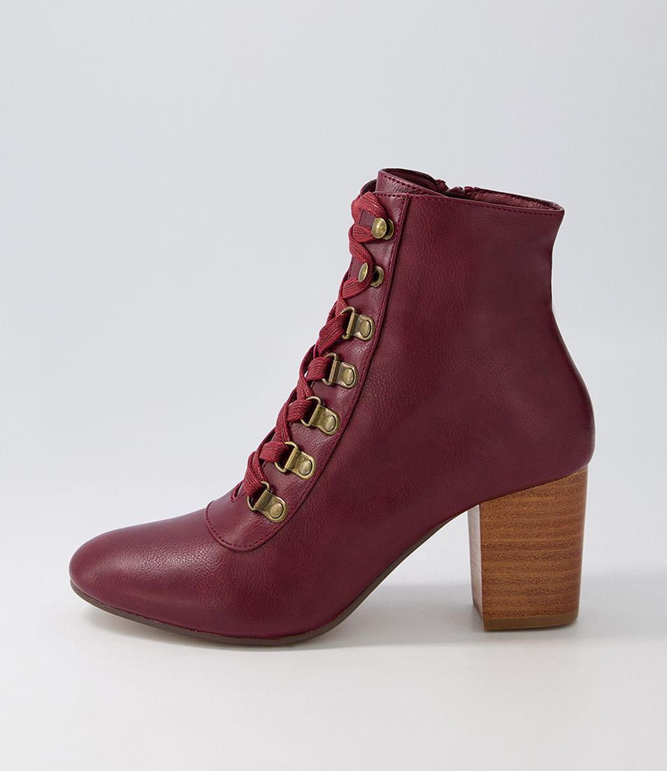 Maya Wine Lace Up Boots