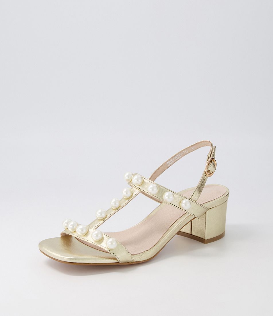 Dulchie Pale Gold Leather Sandals