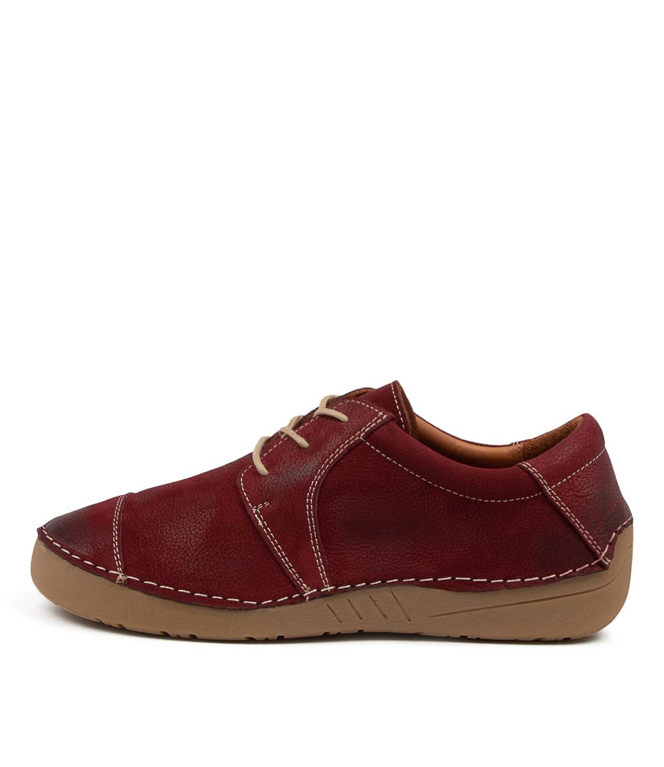 Cinder Wine Leather Lace Up Flats