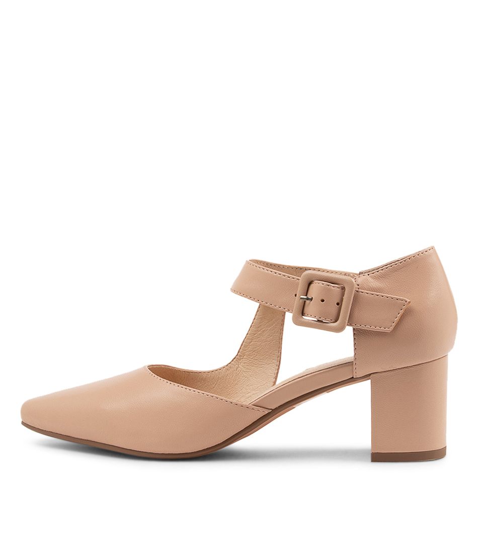 Latisha Nude Leather Heels