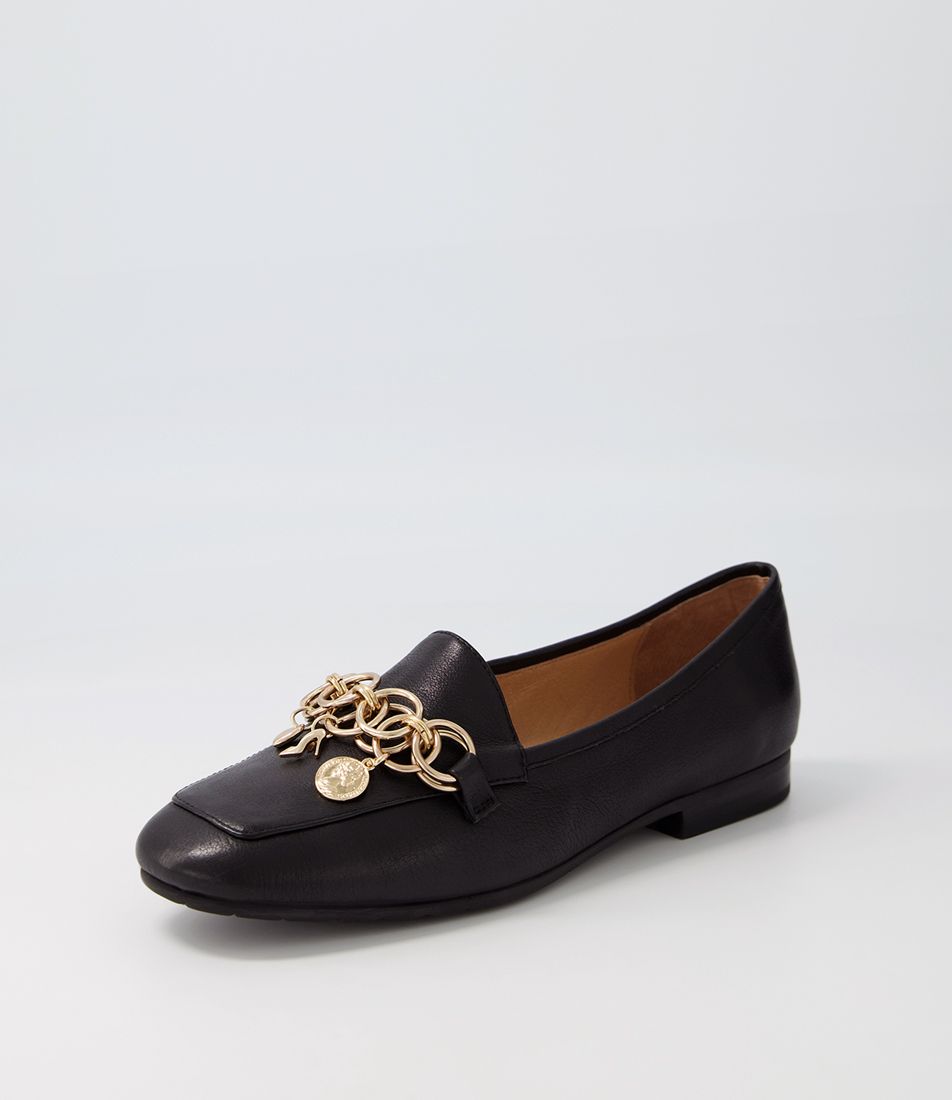 Mennat Black Leather Loafers