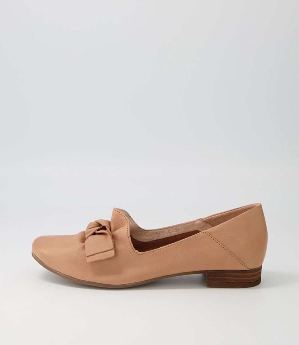 Tarry Dark Tan Leather Flat Shoes