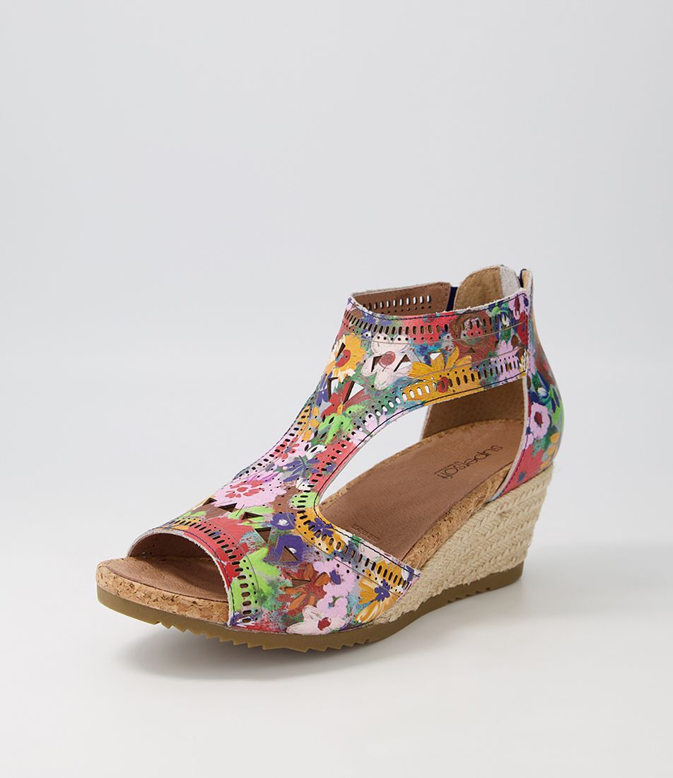 Alain Bright Floral Leather Espadrilles