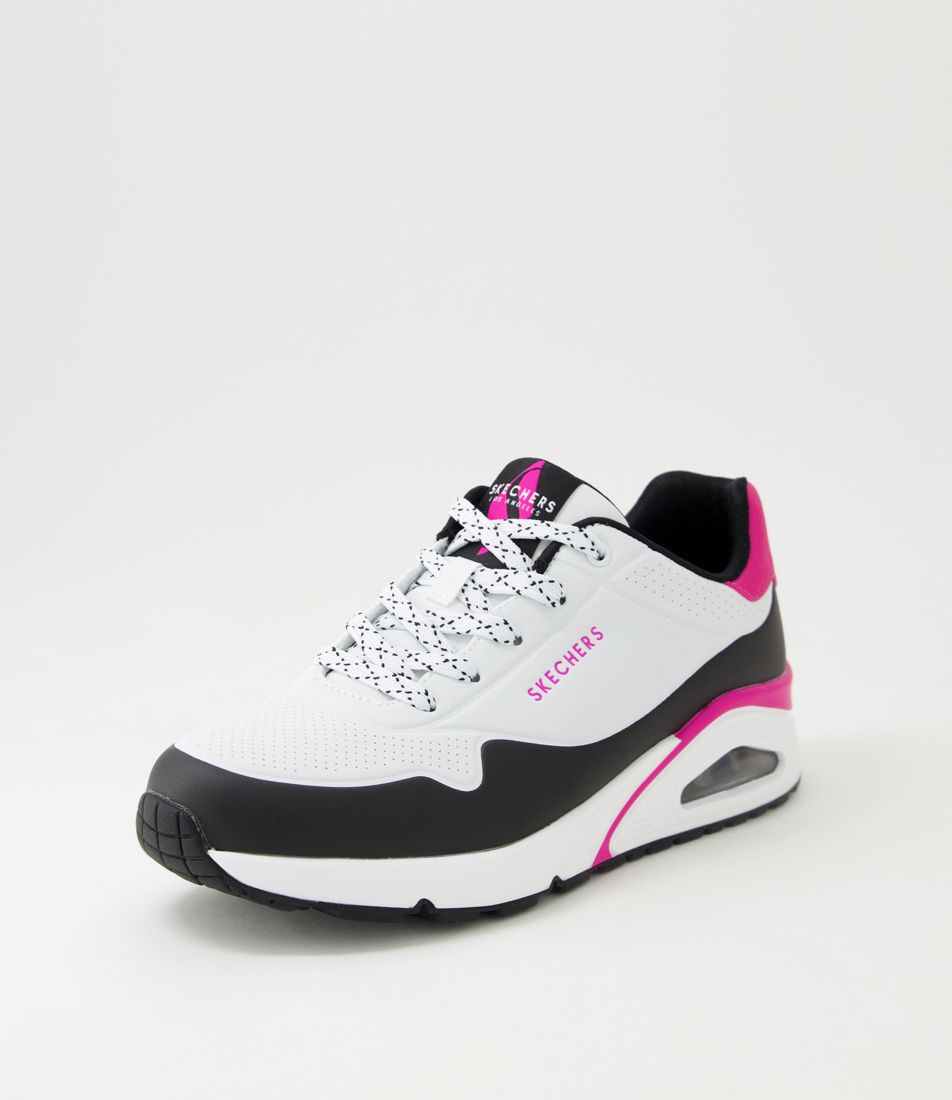 Uno White Neon Pink Sneakers