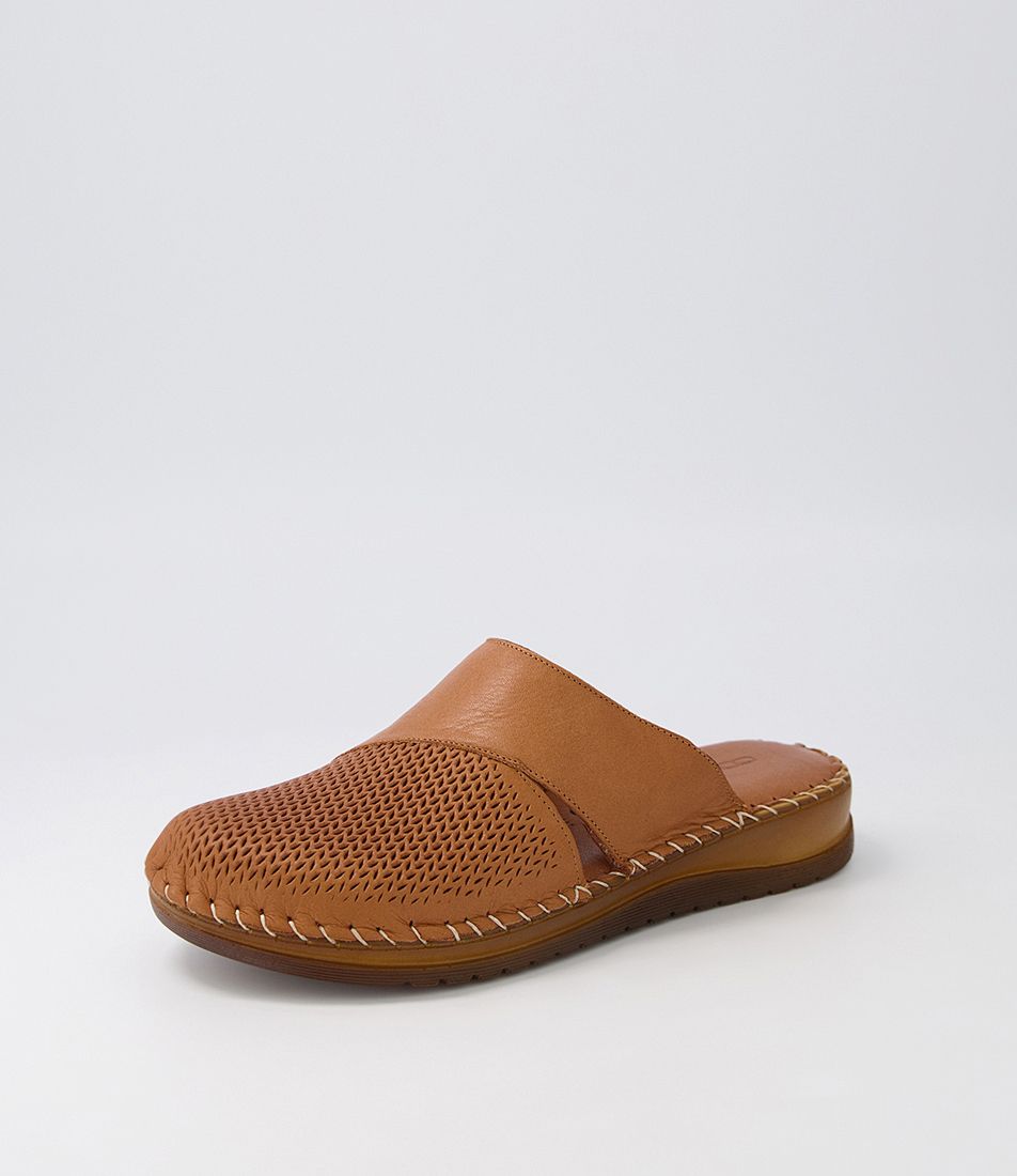 Krisaf Tan Leather Mules