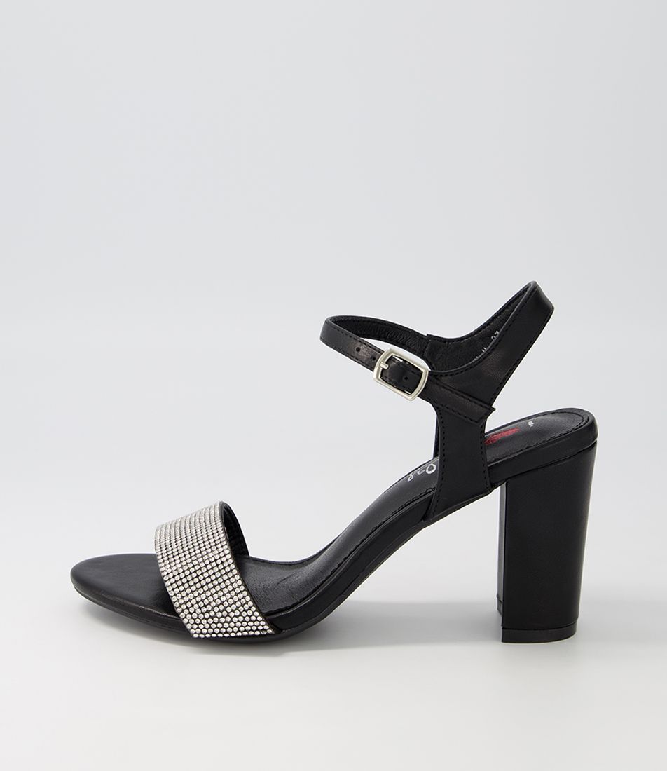 Drexel Black Silver Jewels Sandals